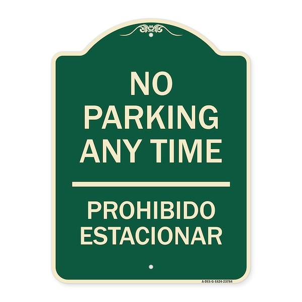Signmission No Parking Anytime & Prohibido Estacionar Heavy-Gauge Aluminum Sign, 24" x 18", G-1824-23784 A-DES-G-1824-23784 - main